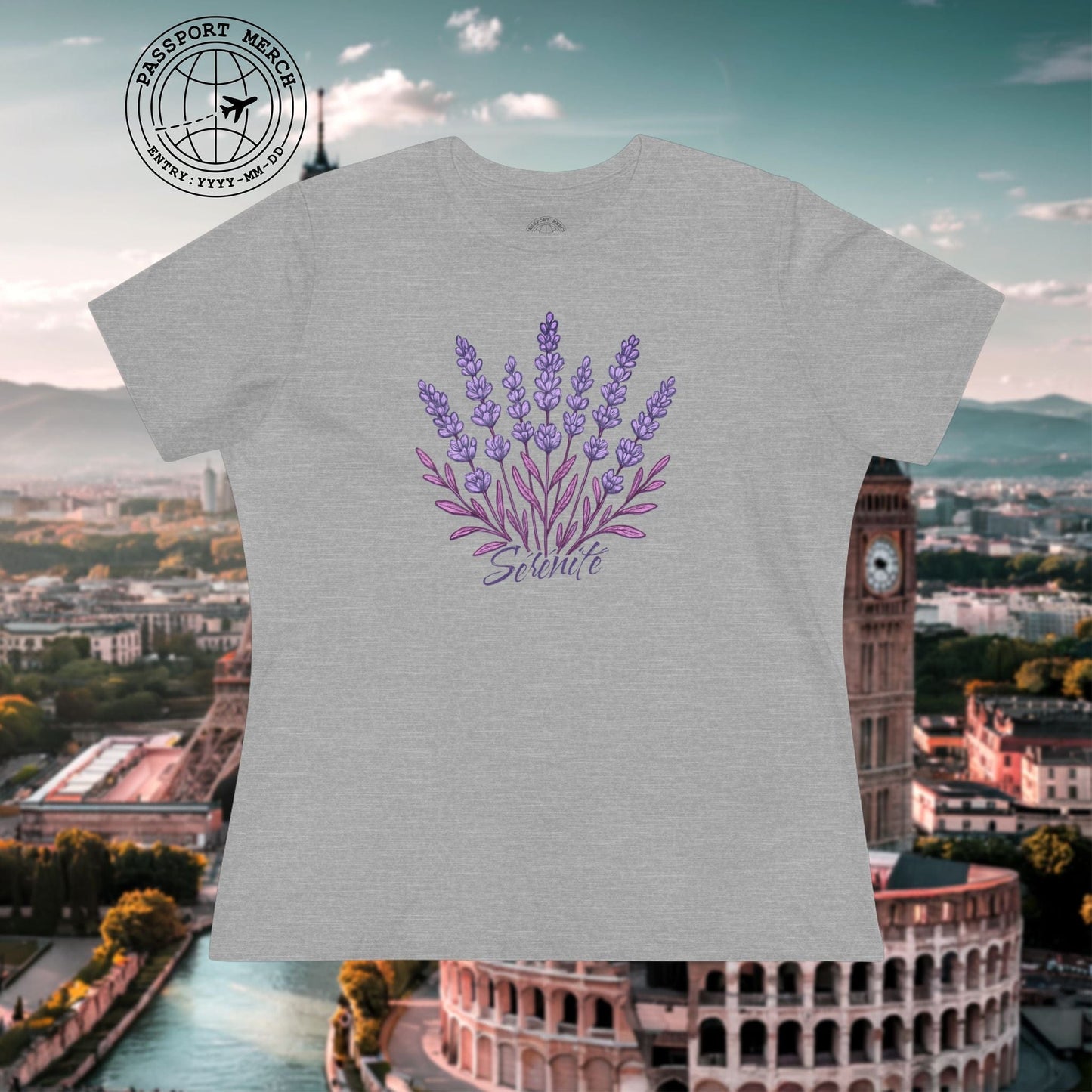 Vibrant Lavender Serenite, France, Womens Fit T-Shirt