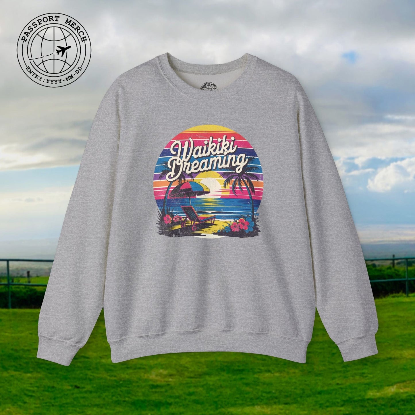 Retro Waikiki Dreaming, Hawaii Crewneck