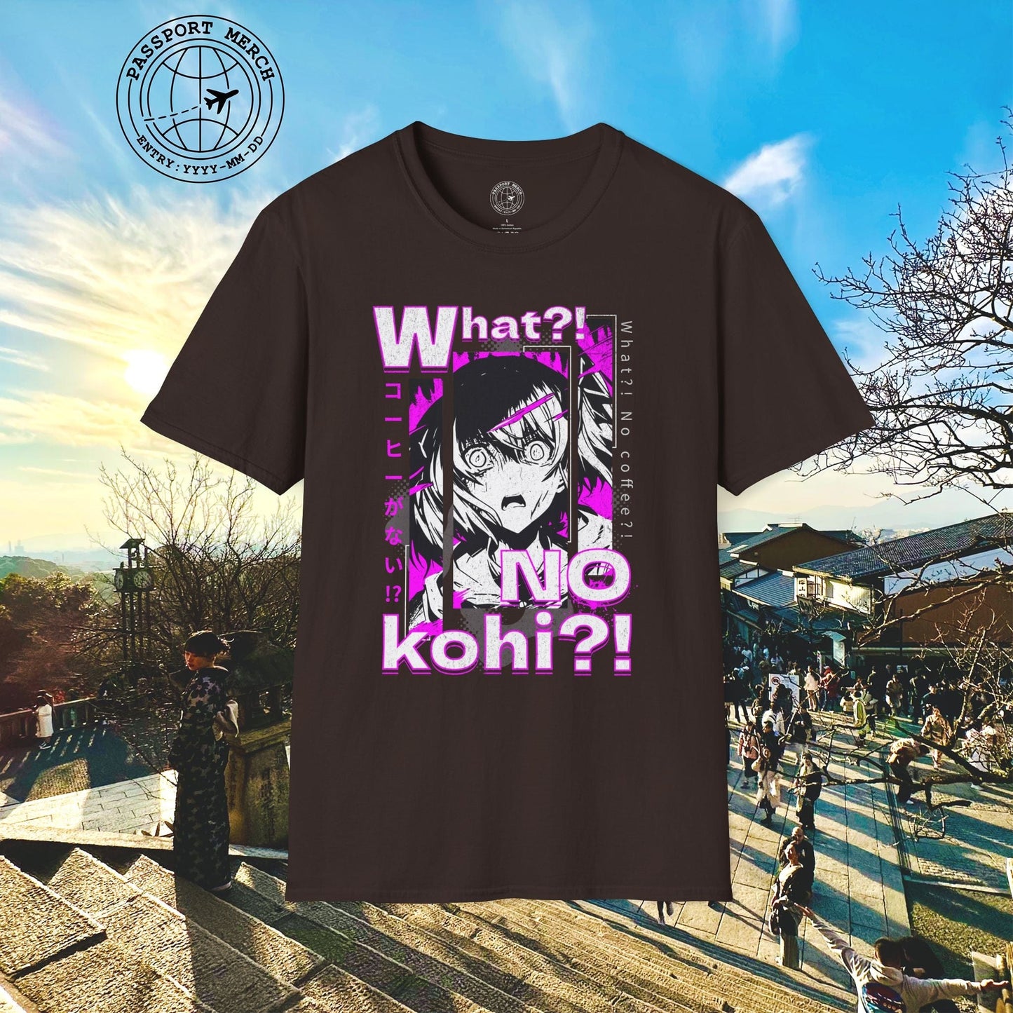 The "What?! No kohi?!" Anime Terror Face Japan T-Shirt