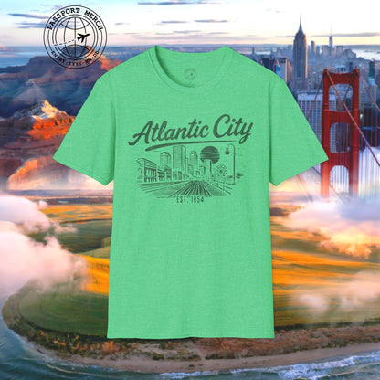 Vintage Atlantic City Monochrome, New Jersey T-Shirt