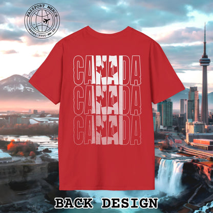 Vintage Canada Patriotism Letter Flag, Back Print T-Shirt