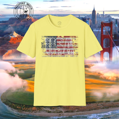 Vintage American Flag Patriotism USA T-Shirt