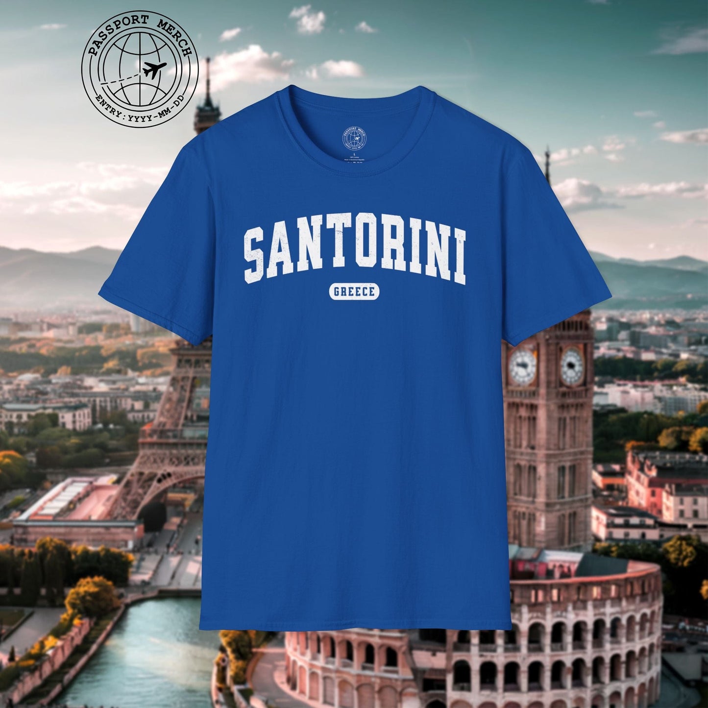 Classic Athletic (Bucket List Edition), Santorini, Greece T-Shirt