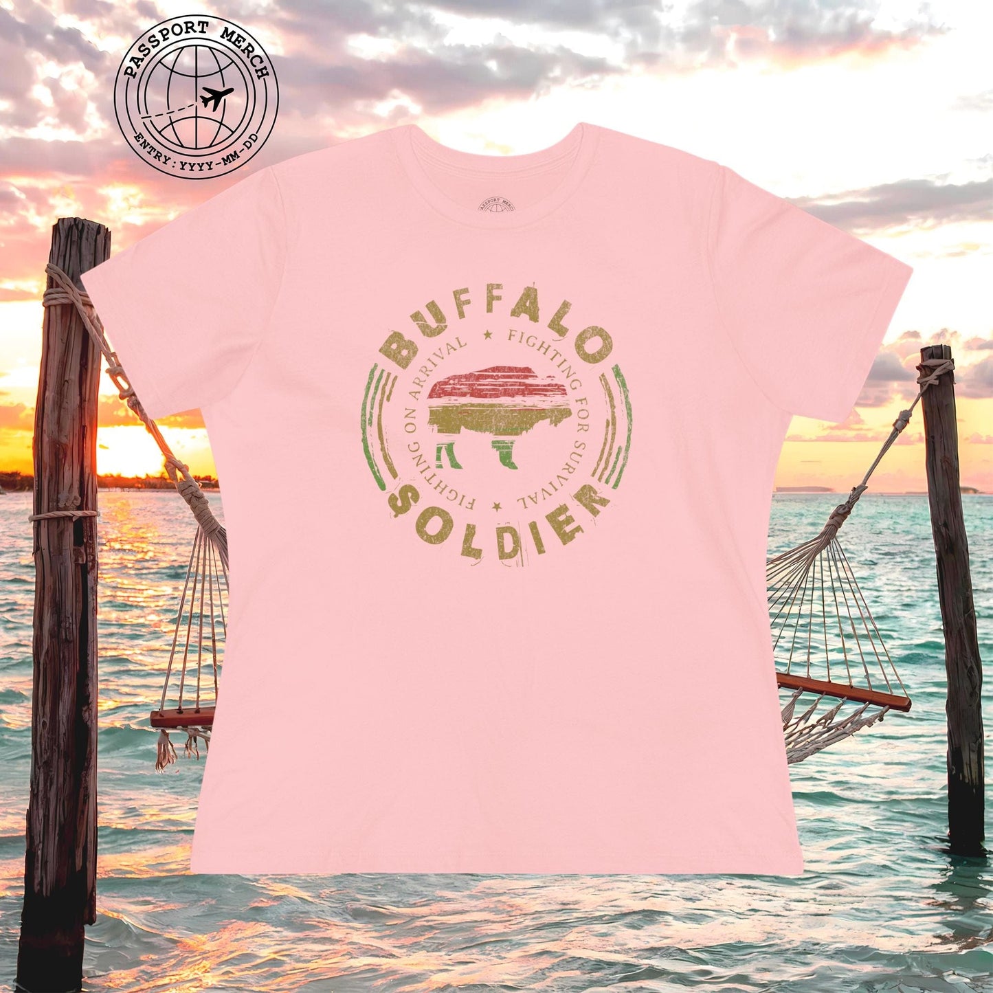 Vintage Buffalo Soldier, Jamaica, Womens Fit T-Shirt
