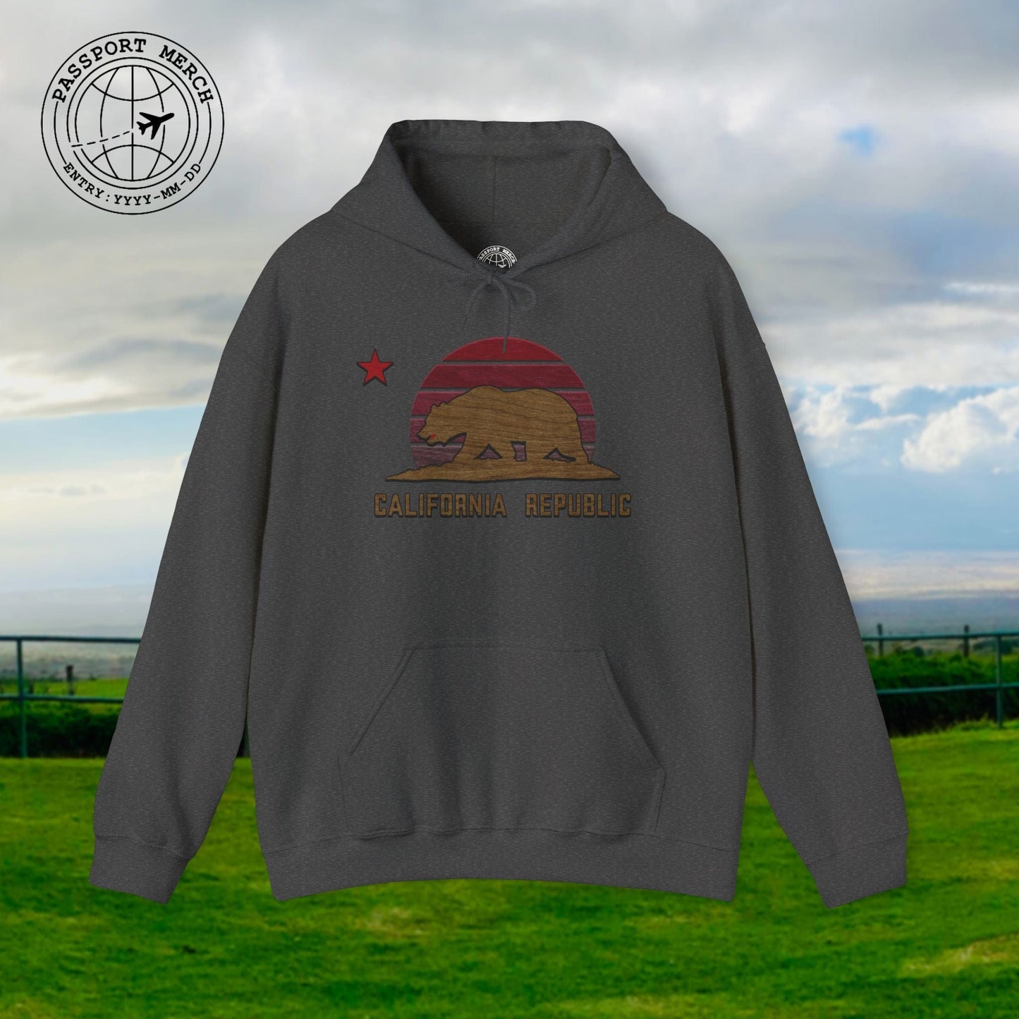 Woodworked Flag of California Hoodie