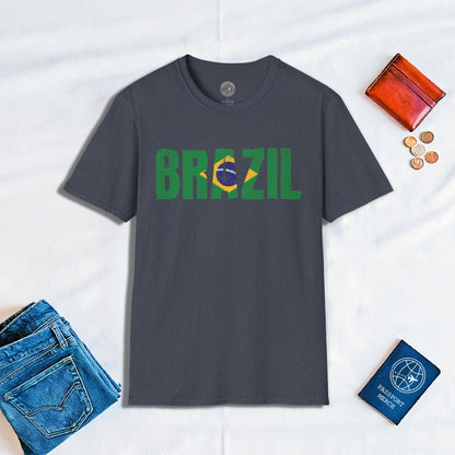 Brazil Patriotism Letter Flag T-Shirt