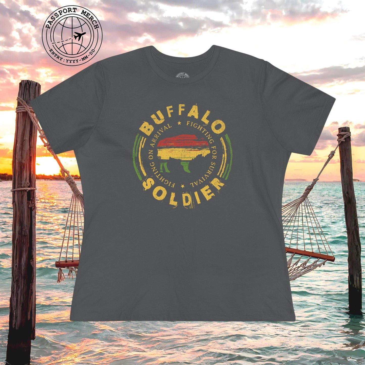 Vintage Buffalo Soldier, Jamaica, Womens Fit T-Shirt