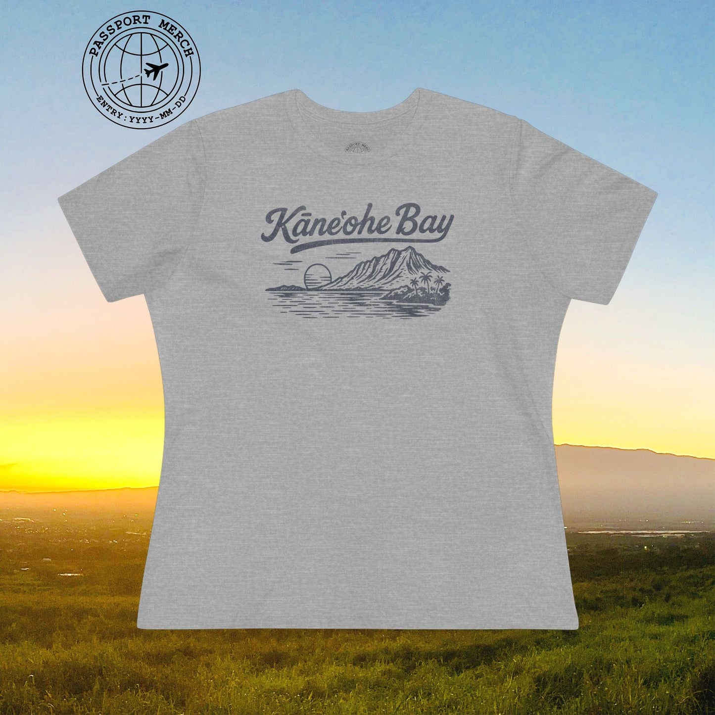 Kaneohe Bay Vintage Monochrome, Hawaii, Womens Fit T-Shirt