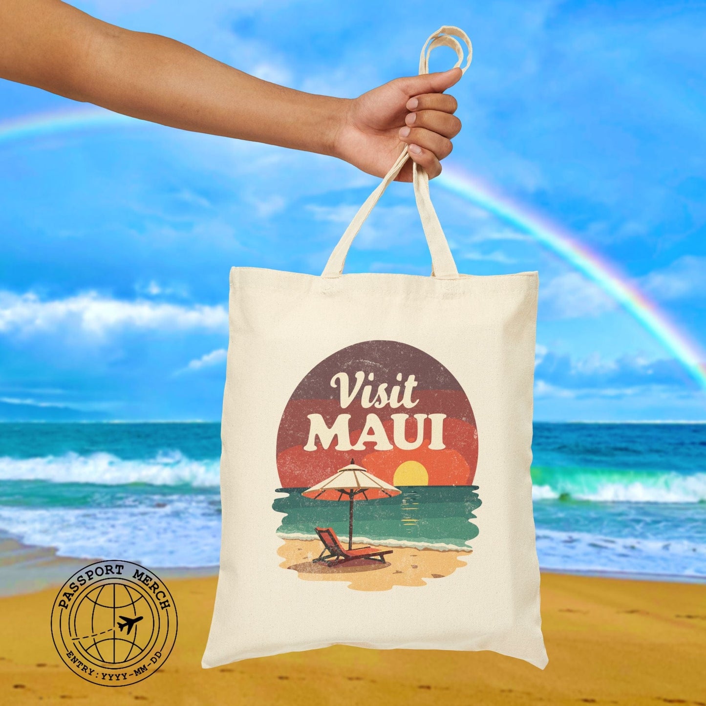 Retro Visit Maui Hawaii Tote Bag