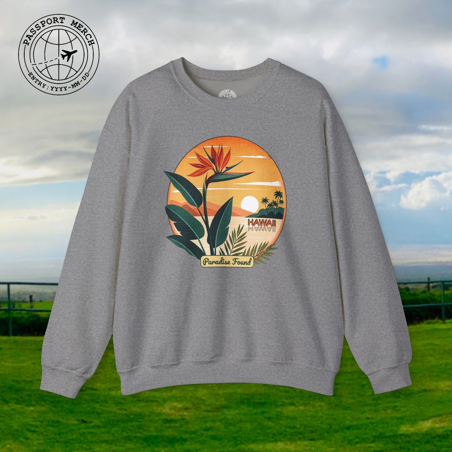 Retro (Bird of) Paradise Found, Hawaii Crewneck