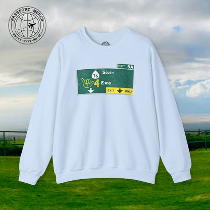 Signs of Wanderlust, Shaka 4 Ewa, Hawaii Crewneck