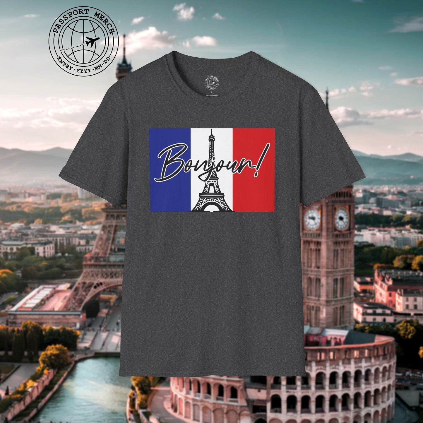 Bonjour Eiffel Tower Paris France T-Shirt