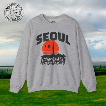 Seoul Retro Vintage Sunset, Korea Crewneck