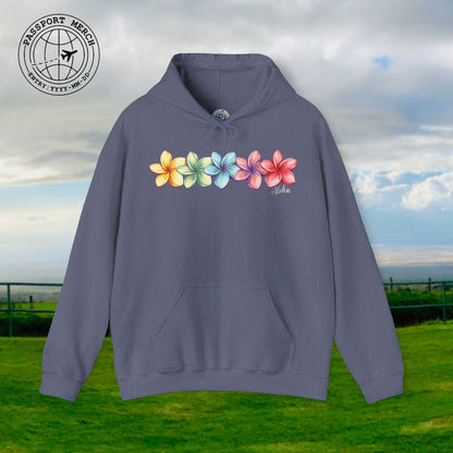 Five Vibrant Plumerias, Hawaii Hoodie
