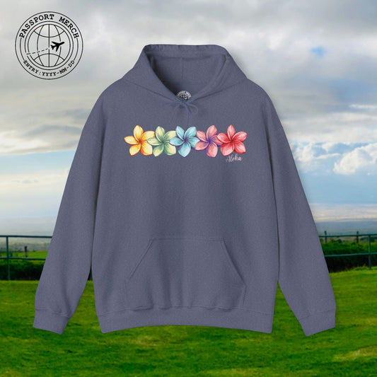 Five Vibrant Plumerias, Hawaii Hoodie