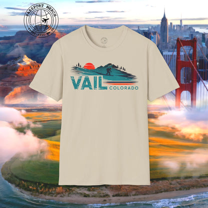 Vail Colorado - Vibrant Ski Retro T-Shirt