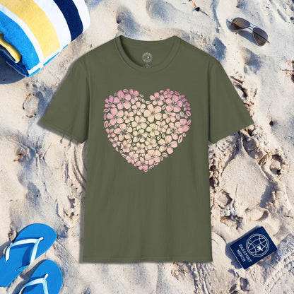 Hawaiian Plumeria Heart T-Shirt