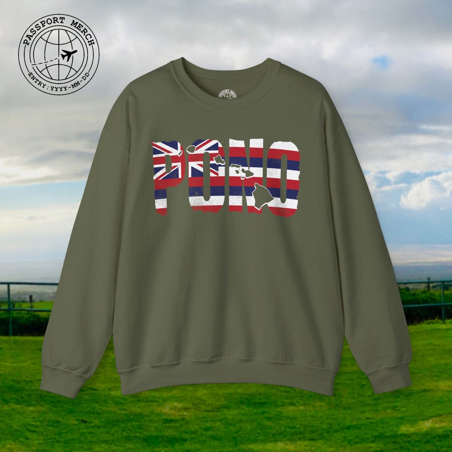 Hawaii Pono Letter Flag Crewneck