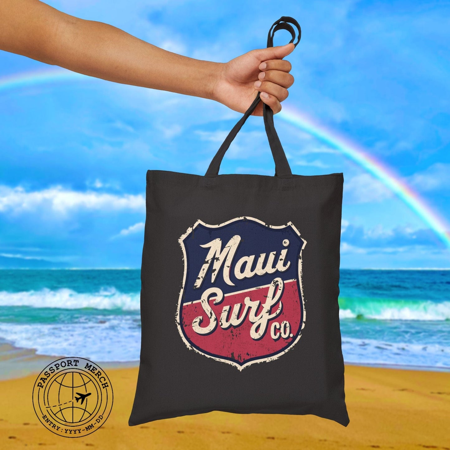 Vintage Maui Surf Co. Shield Hawaii Tote Bag