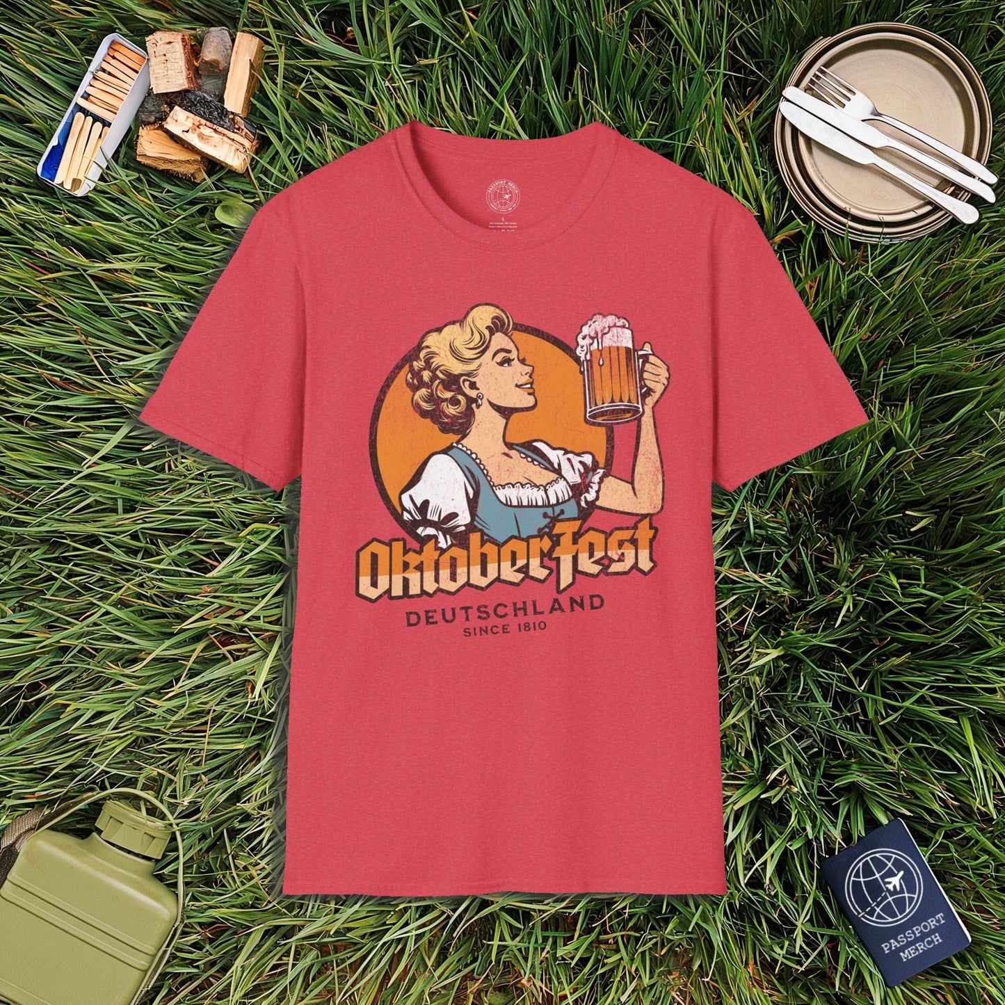 Vintage Oktoberfest Beer Maiden, Germany T-Shirt