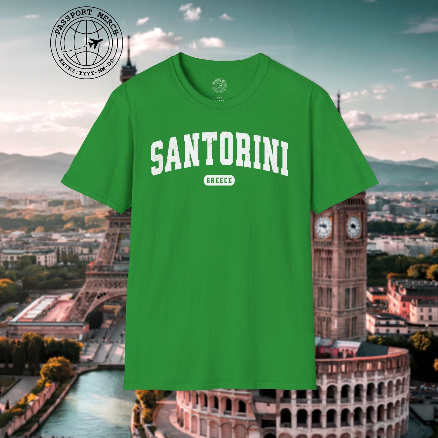 Classic Athletic (Bucket List Edition), Santorini, Greece T-Shirt