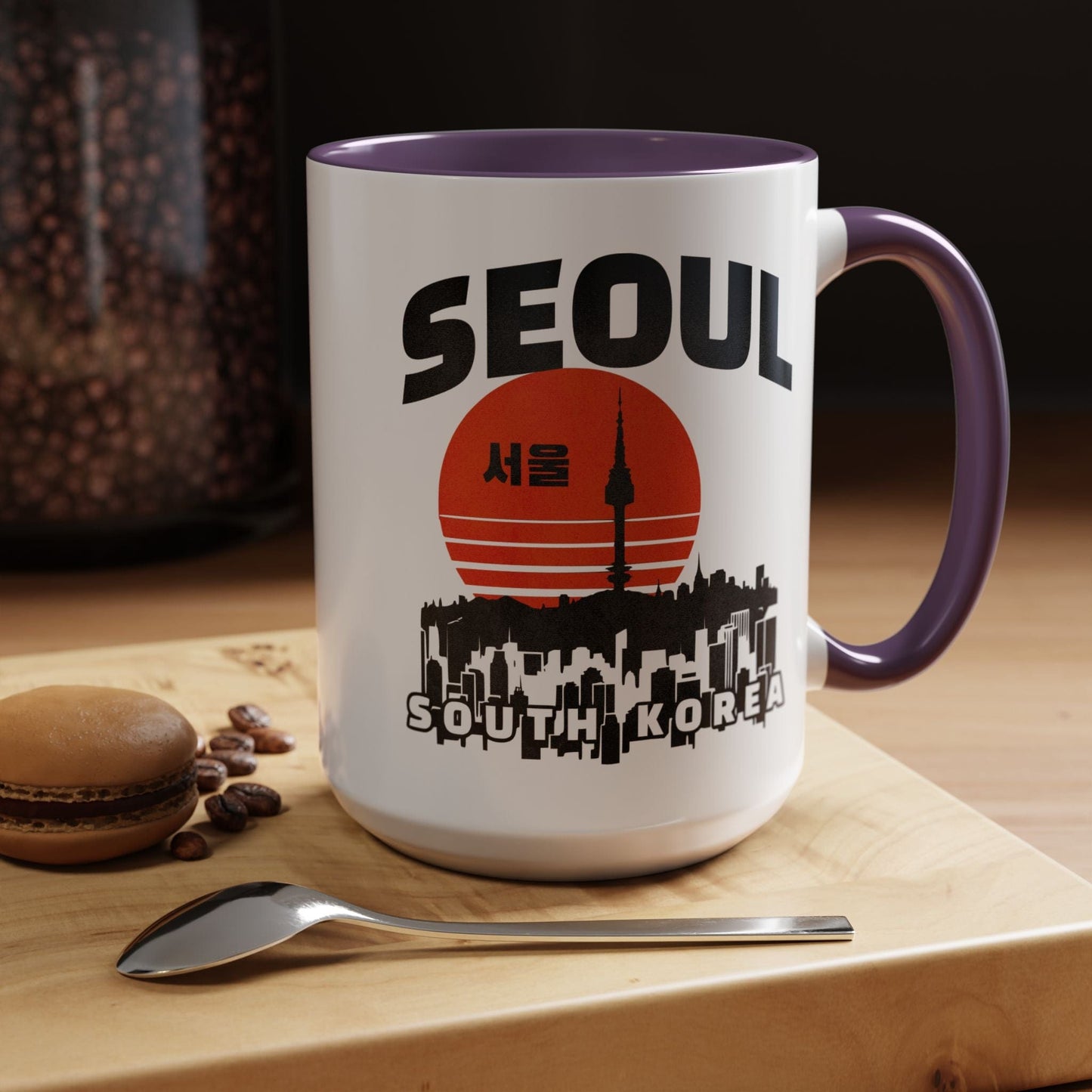 Seoul Retro Vintage Sunset, Korea 15oz Mug
