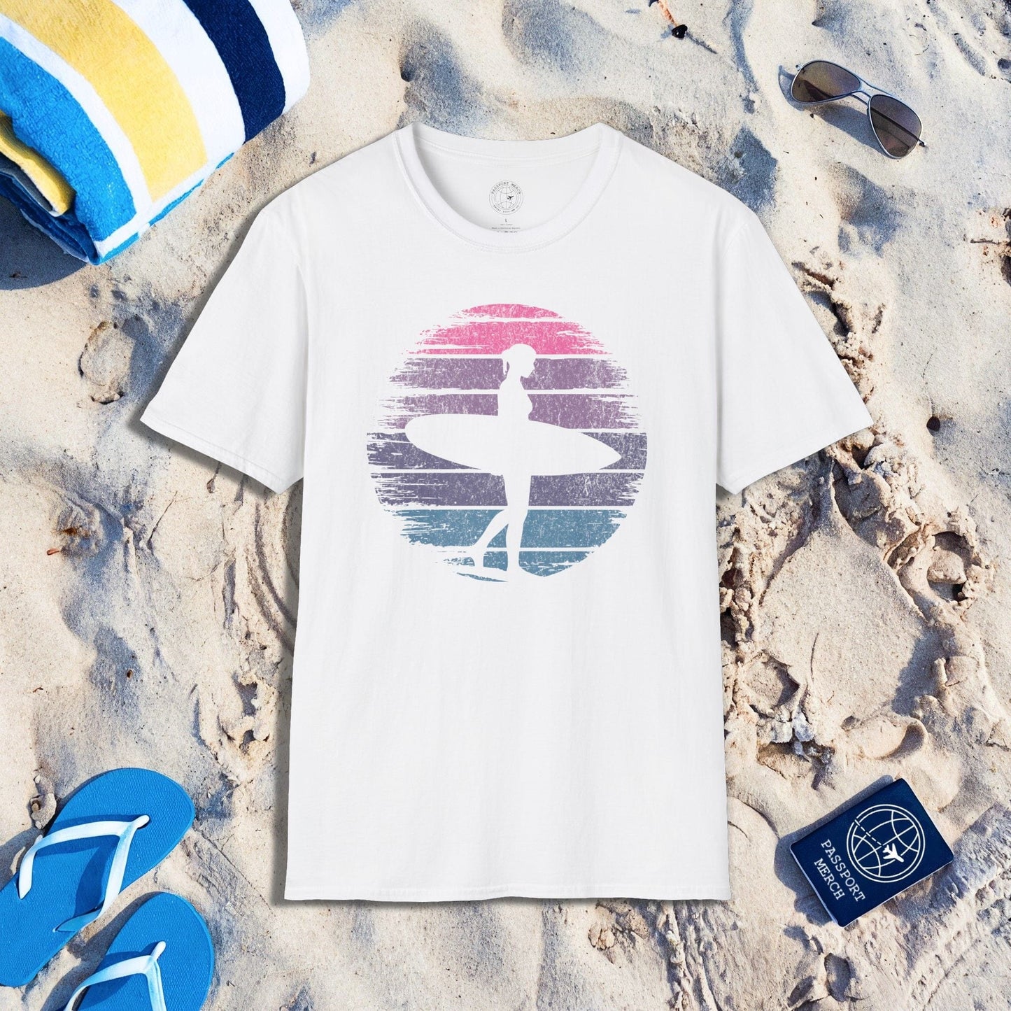 Retro Sun Surfer Girl T-Shirt