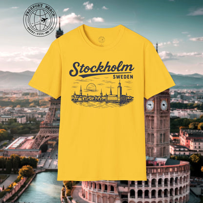 Monochrome Dreams of Stockholm, Sweden T-Shirt