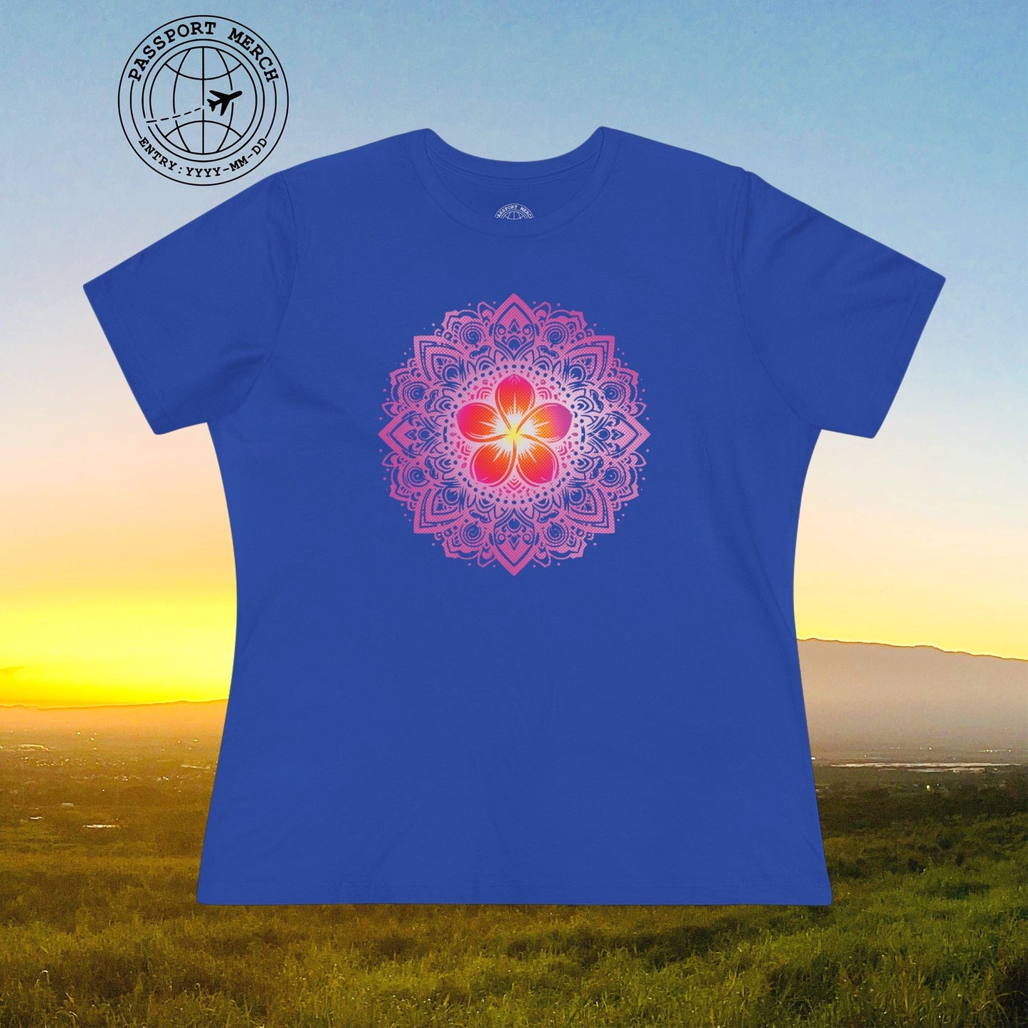 Hawaiian Plumeria Mandala, Womens Fit T-Shirt