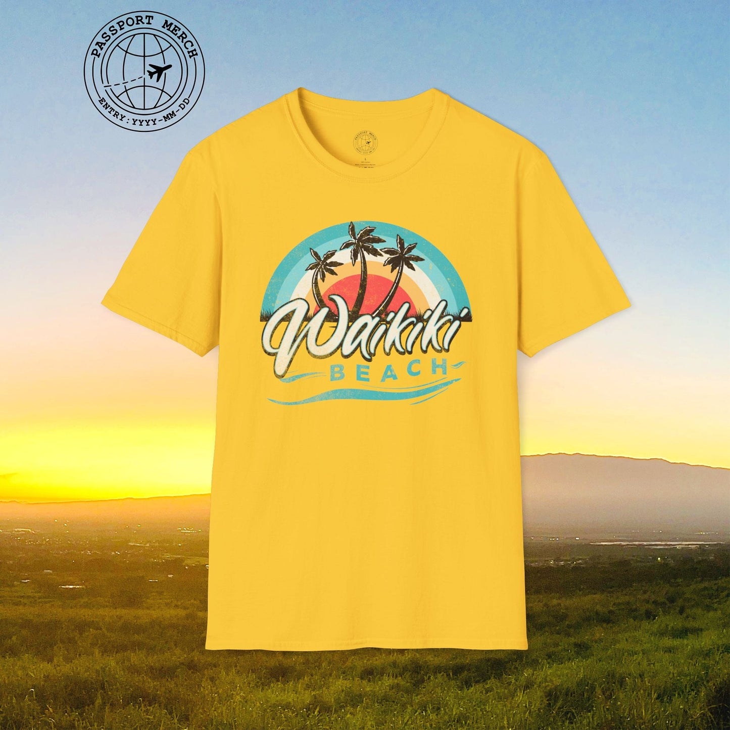 Waikiki Beach Retro Vibes Hawaii T-Shirt