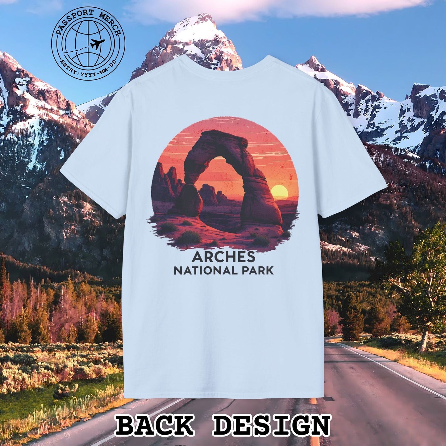Arches National Park, Utah, Back Print T-Shirt