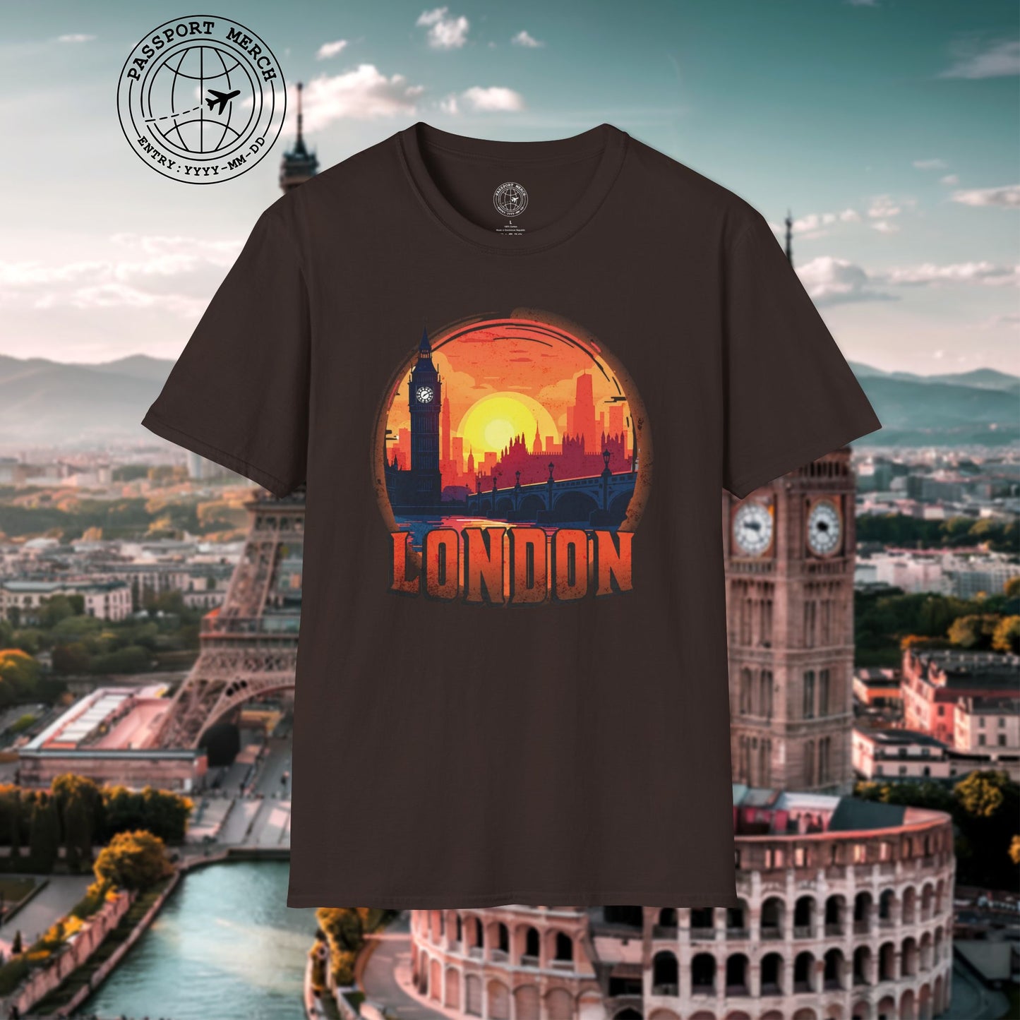 Vintage Big Ben Sunset, London, England T-Shirt