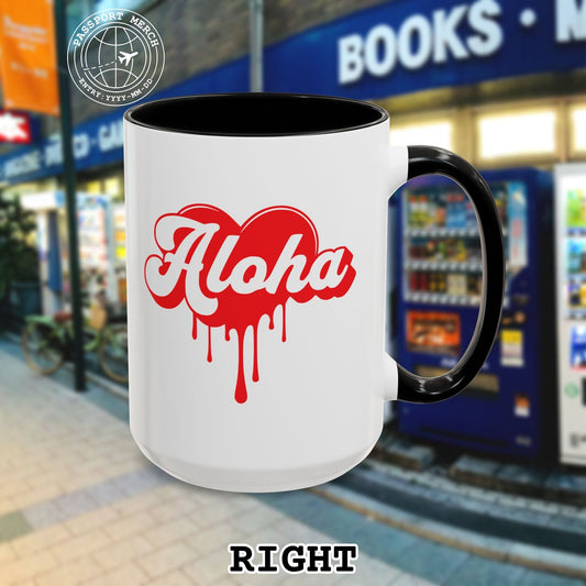 Aloha Melting Heart, Hawaii 15oz Mug