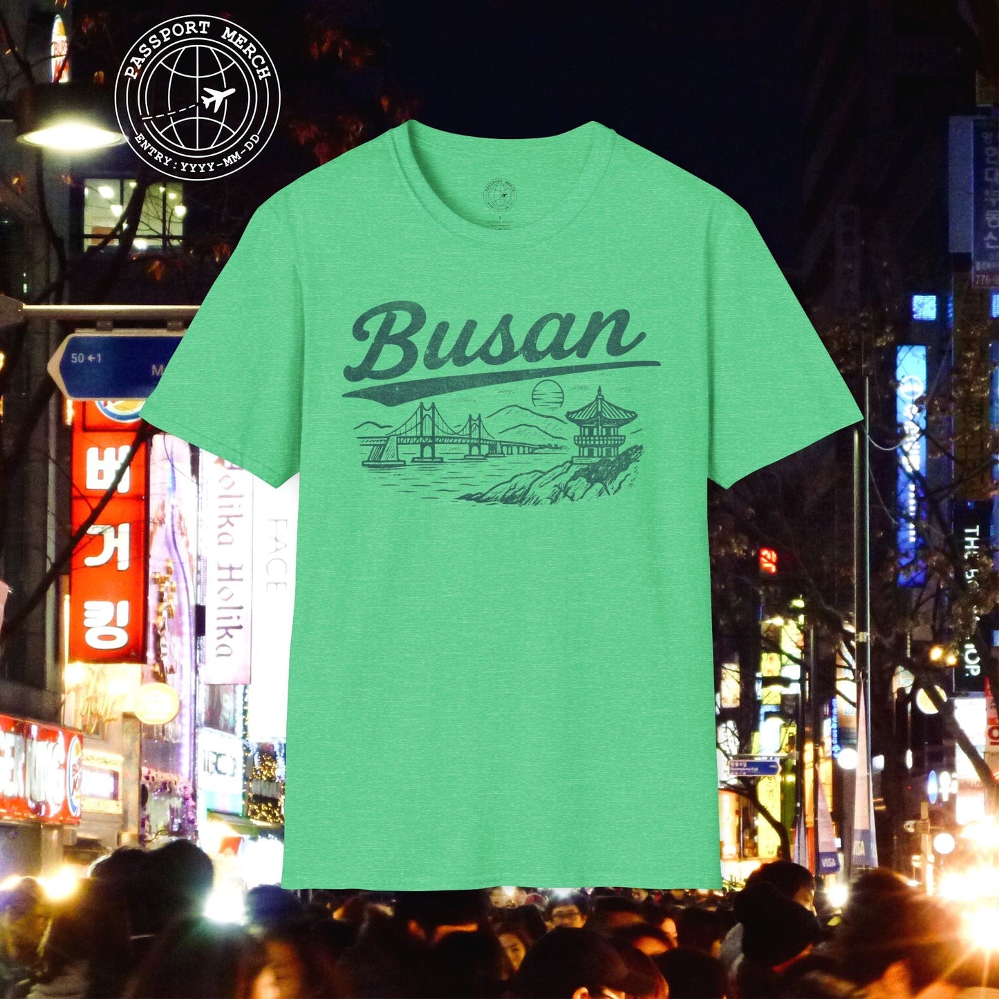Monochrome Dreams of Busan Korea T-Shirt