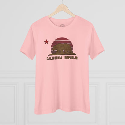 Woodworked Flag of California, Womens Fit T-Shirt