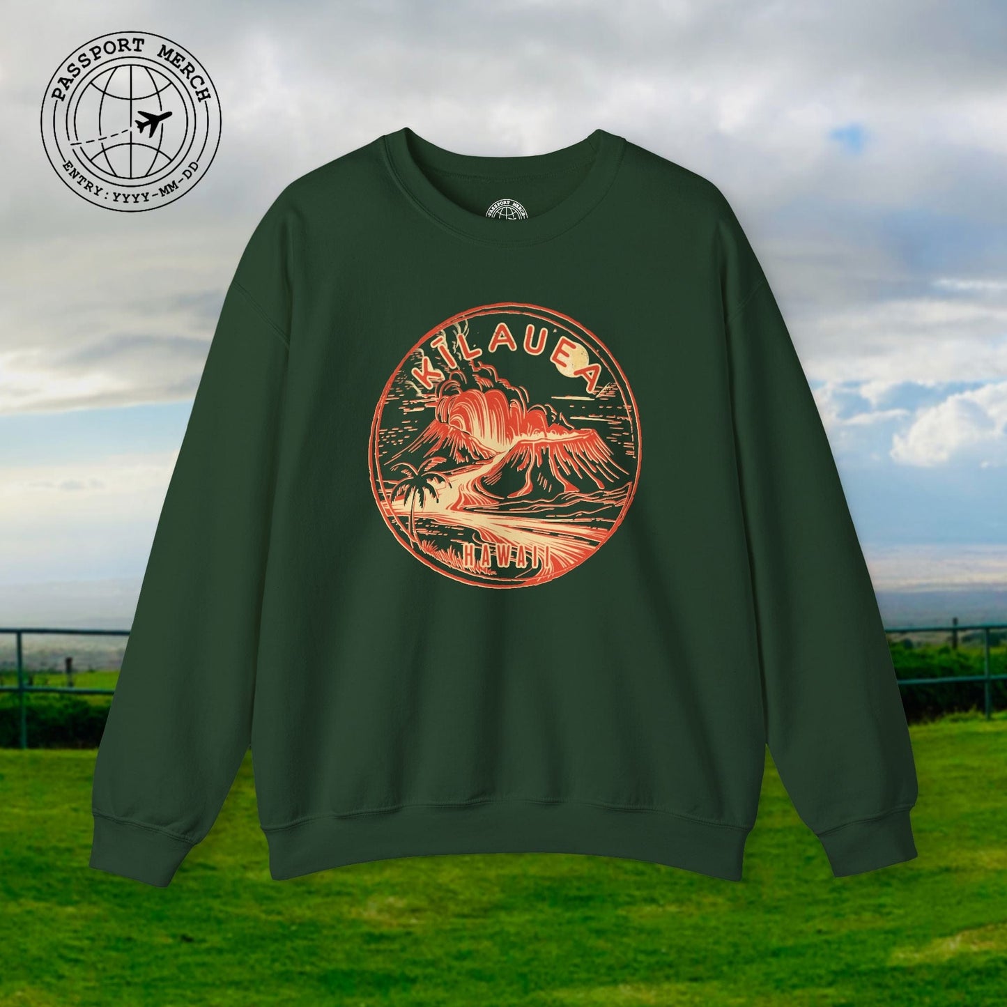 Vintage Kilauea Eruption, Hawaii Crewneck