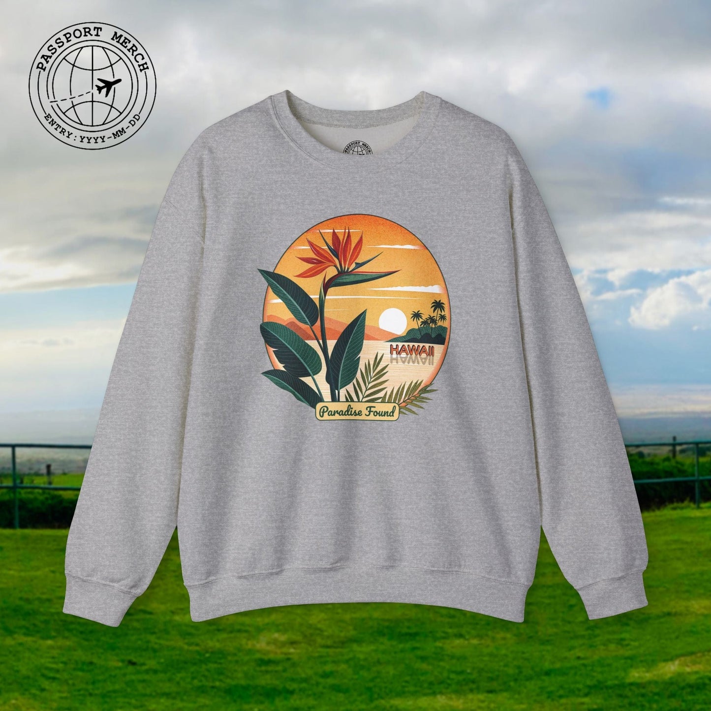 Retro (Bird of) Paradise Found, Hawaii Crewneck