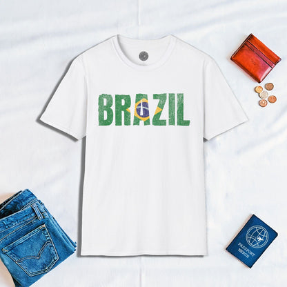 Brazil Patriotism Letter Flag T-Shirt