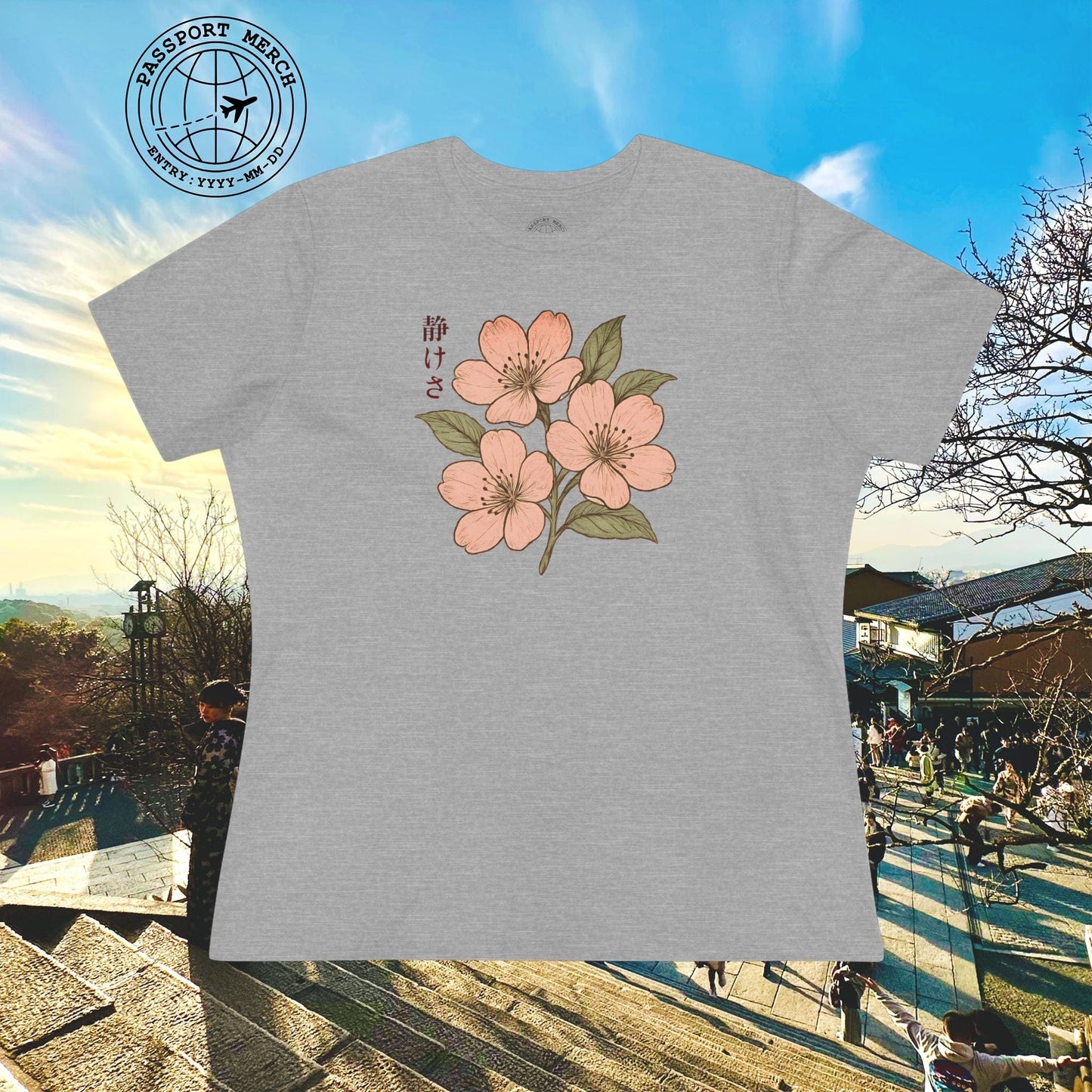 Vintage Cherry Blossom Shizukesa (Serenity), Japan, Womens Fit T-Shirt