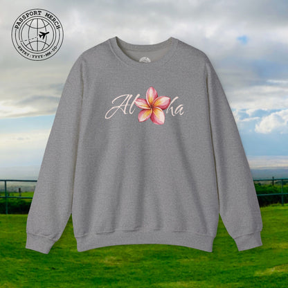 Aloha Watercolor Plumeria, Hawaii Crewneck