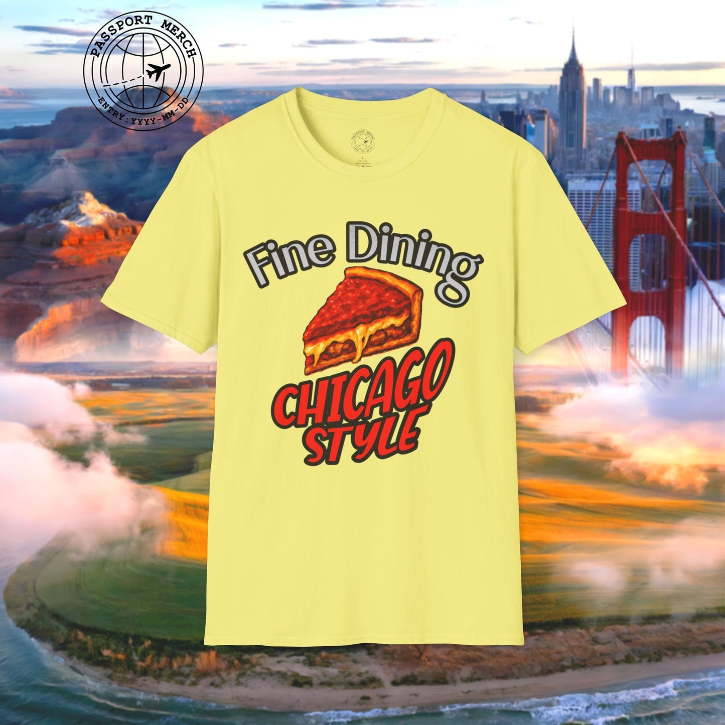 Deep Dish Pizza Fine Dining Chicago Style, Illinois T-Shirt