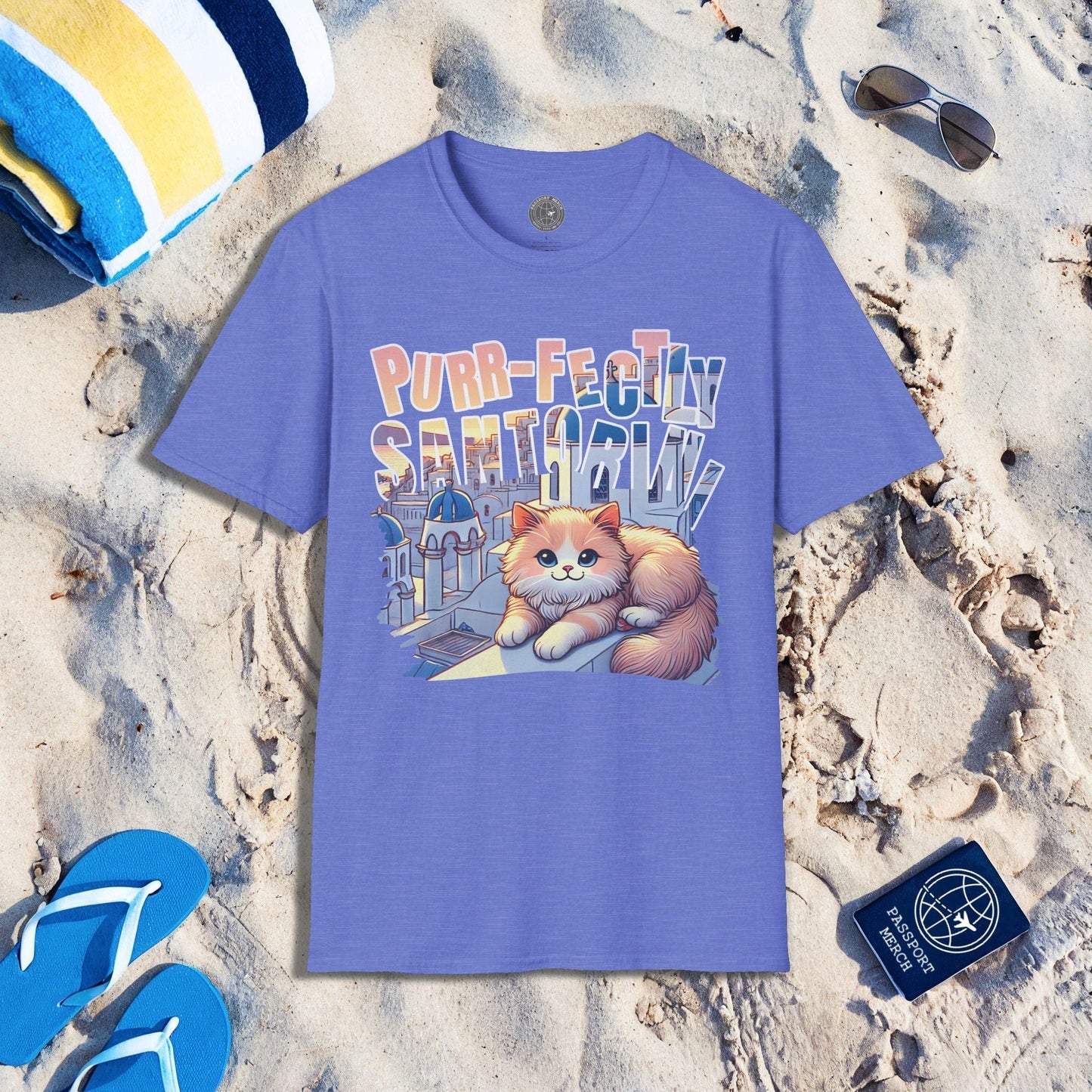 Purr-fectly Santorini Greece T-Shirt