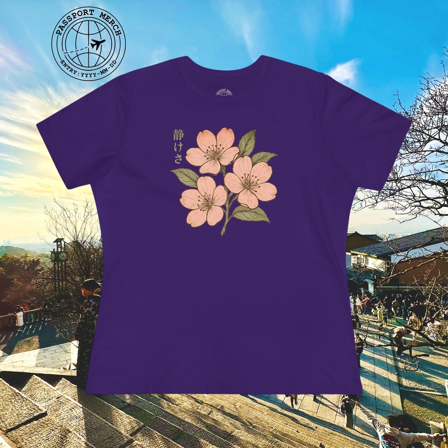 Vintage Cherry Blossom Shizukesa (Serenity), Japan, Womens Fit T-Shirt
