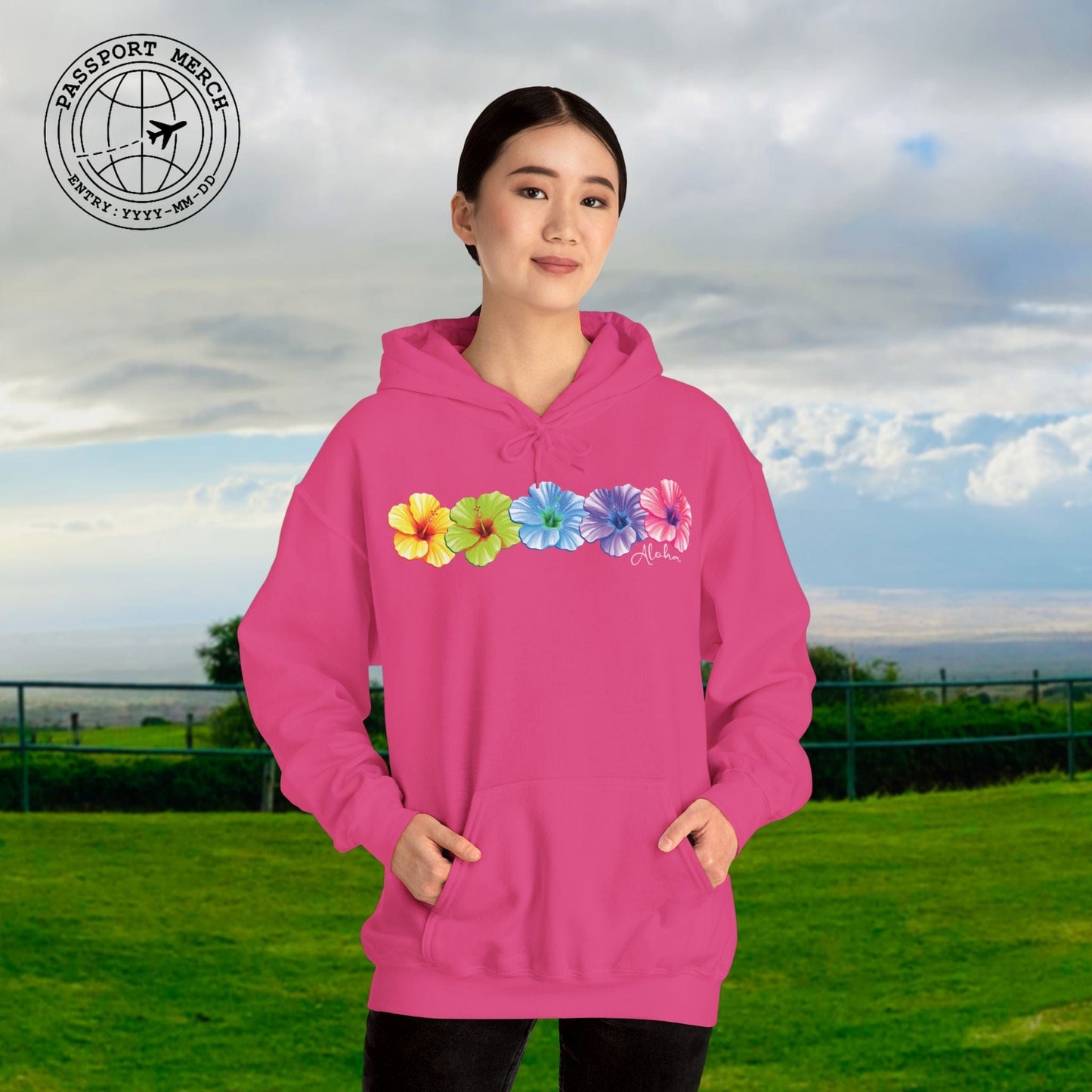 Five Vibrant Hibiscus, Hawaii Hoodie