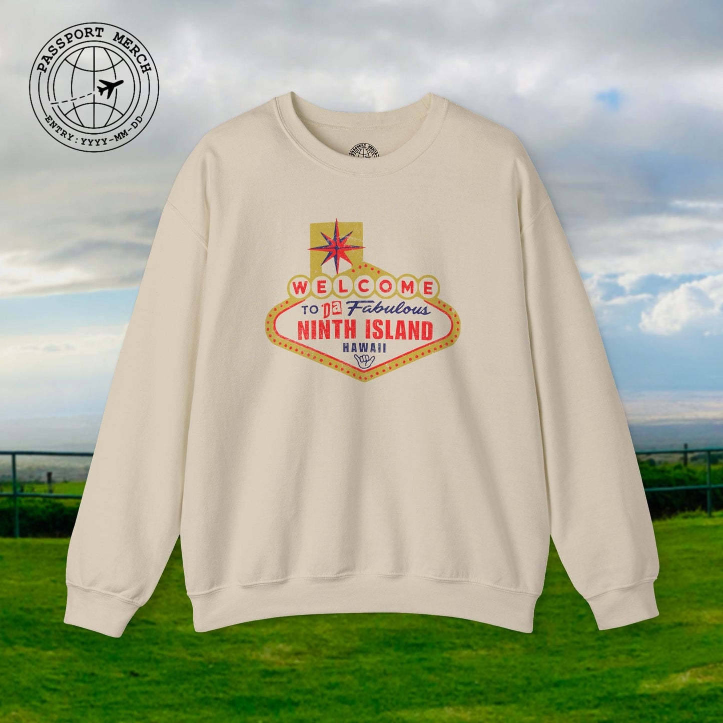 Da Fabulous Ninth Island, Hawaii (and Nevada) Crewneck