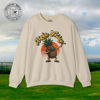 Aloha Friday Dabbing Pineapple Hawaii Crewneck