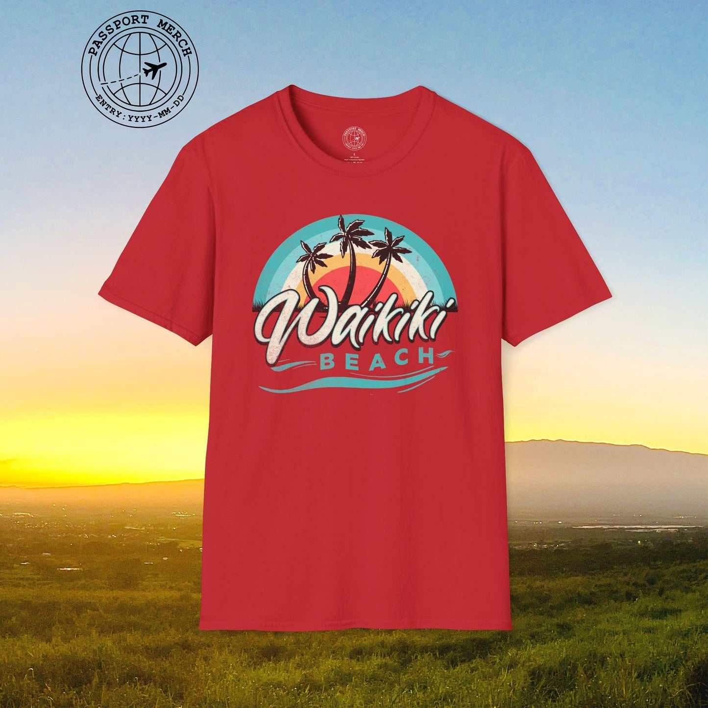 Waikiki Beach Retro Vibes Hawaii T-Shirt