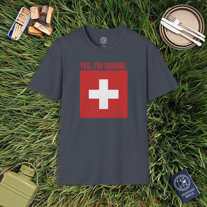 Yes, I'm Square, Switzerland Flag T-Shirt