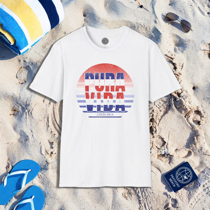 Pura Vida Patriotism Costa Rica Letter Flag T-Shirt