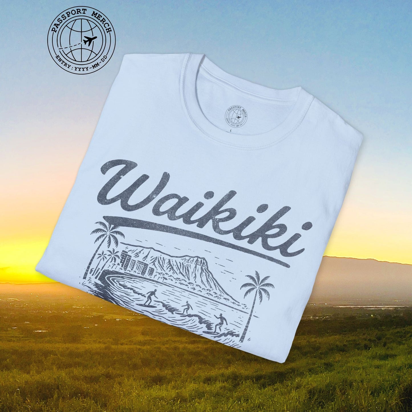 Monochrome Dreams of Waikiki, Hawaii T-Shirt